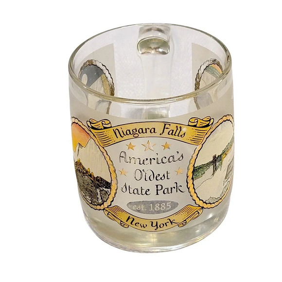 NIAGARA FALLS New York Souvenir Frosted Glass Coffee Mug - Picture 1 of 9